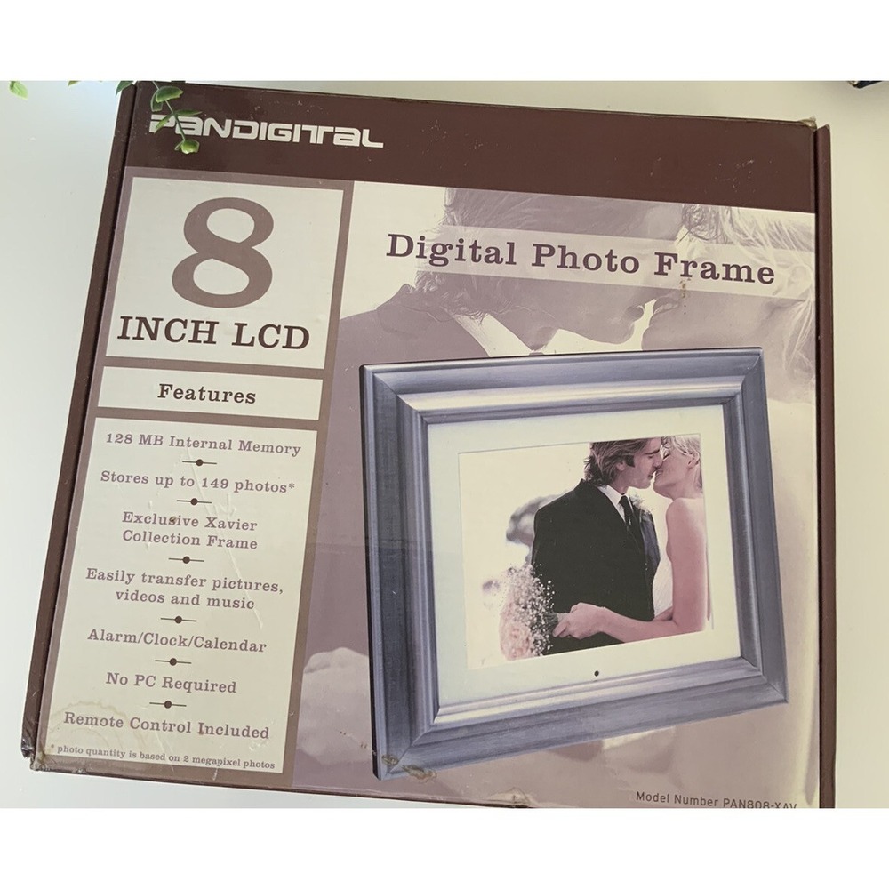 Vintage Pandigital 8-Inch Digital‎ Picture Frame Gray PAN808-XAV New Open Box
